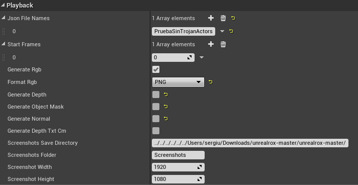 Configurable parameters for playback process.
